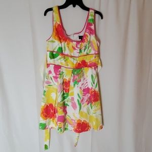Alyn Paige colorful dress
